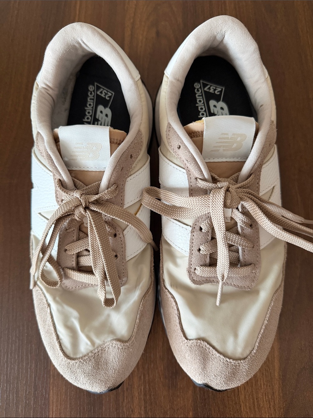 New Balance 237 Beige & Cream Suede Sneakers